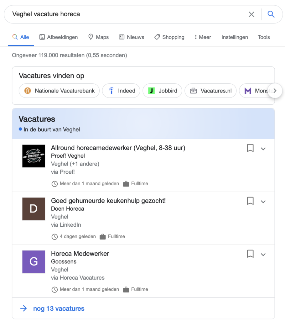 google rich snippet voorbeeld